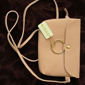 Ring Decor Flap Crossbody Bag,Tassel Decor Purse